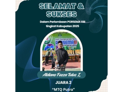 Aldiano Fazza - Juara 2 Lomba MTQ Putra PORSEMA XIII Tingkat Kab. Blora