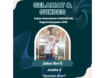 Salwa Nuri R. -  Juara 3 Qosidah Putri PORSEMA XIII Tingkat Kab. Blora